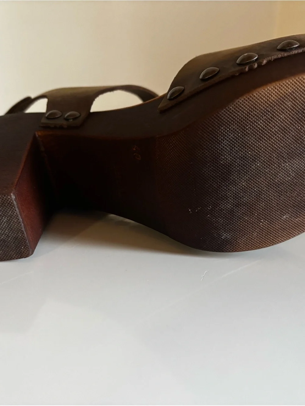 Mila Paoli Dark Brown Leather Wedge Sandals